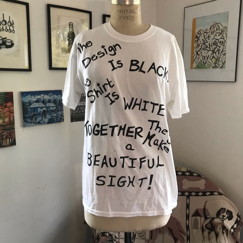 Unisex Hand-printed BLACK and WHITE Graphic tee.